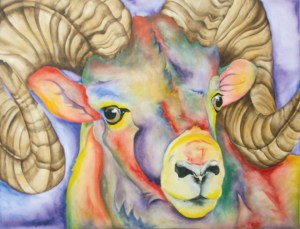 Big Horn Sheep painting