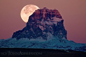 Chief Mountain Moonset by John Ashley