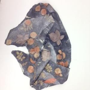 eco printed black scarf